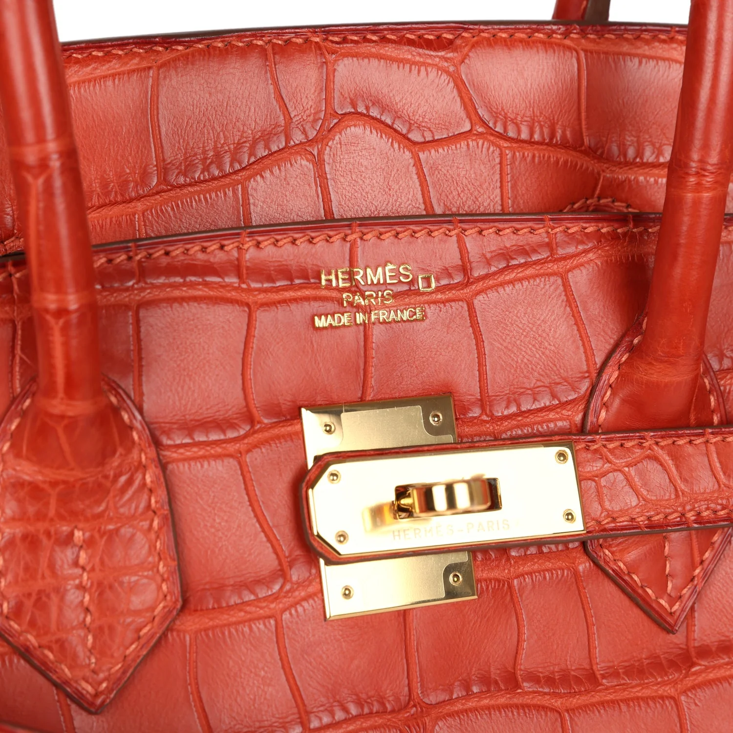 Replicate Hermes Birkin 35 Sanguine Matte Alligator Gold Hardware(1:1 replica)