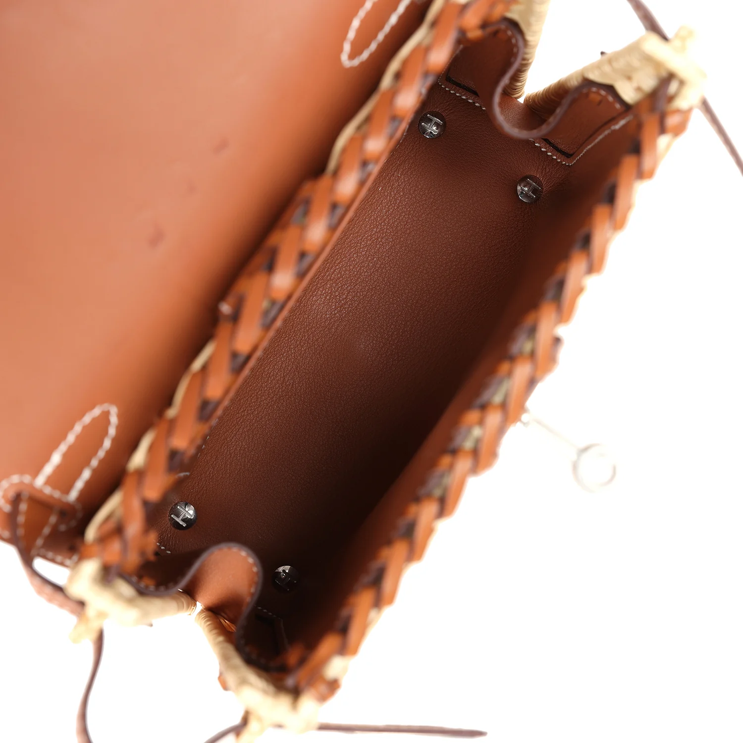 Replicate Hermes Mini Picnic Kelly 20 Fauve Barenia Palladium Hardware(1:1 replica)