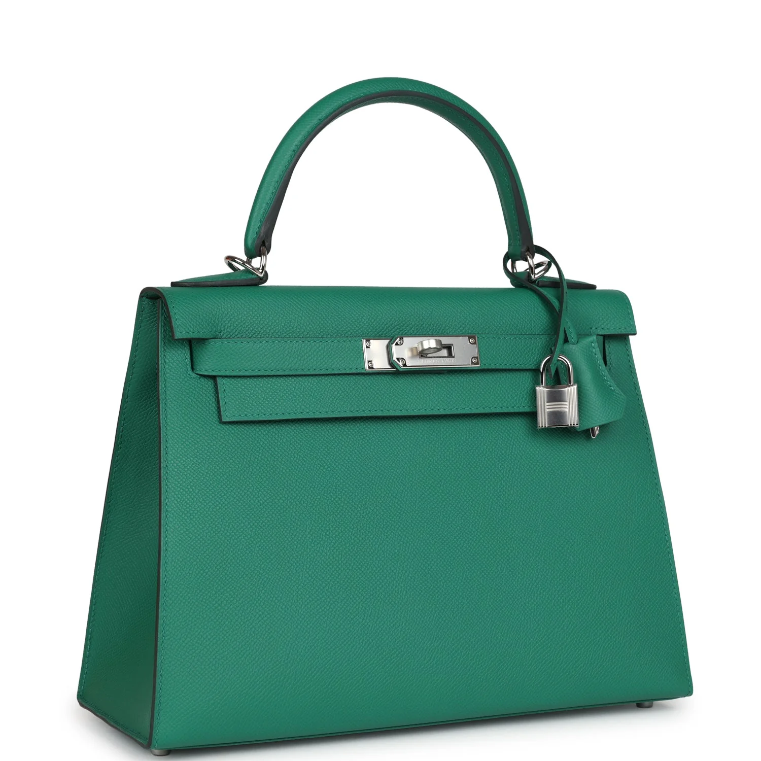 Replicate Hermes Kelly Sellier 28 Vert Vertigo Epsom Palladium Hardware(1:1 replica)