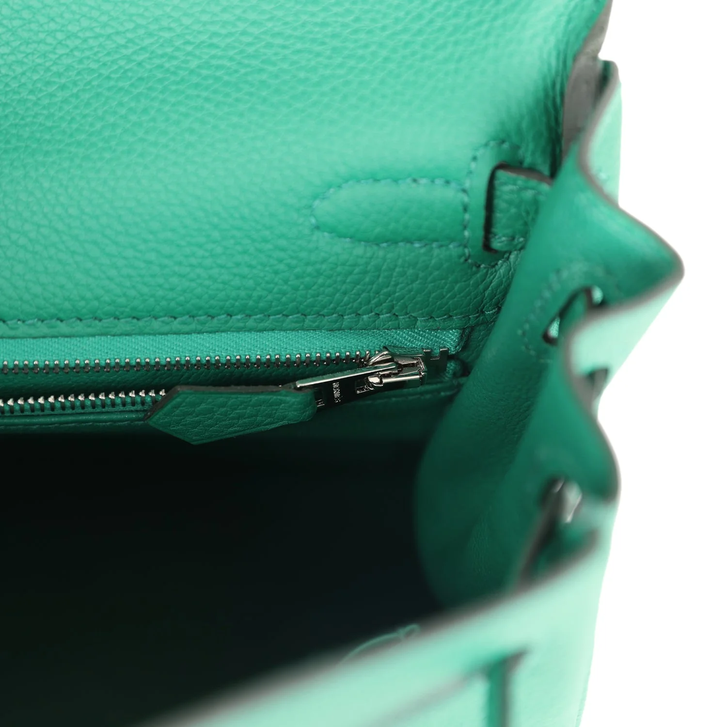 Replicate Hermes Kelly Retourne 25 Vert Vertigo Togo Palladium Hardware(1:1 replica)