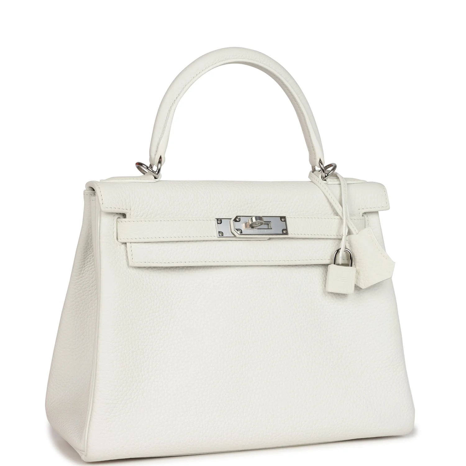 Replicate Hermes Kelly Retourne 28 White Clemence Palladium Hardware(1:1 replica)