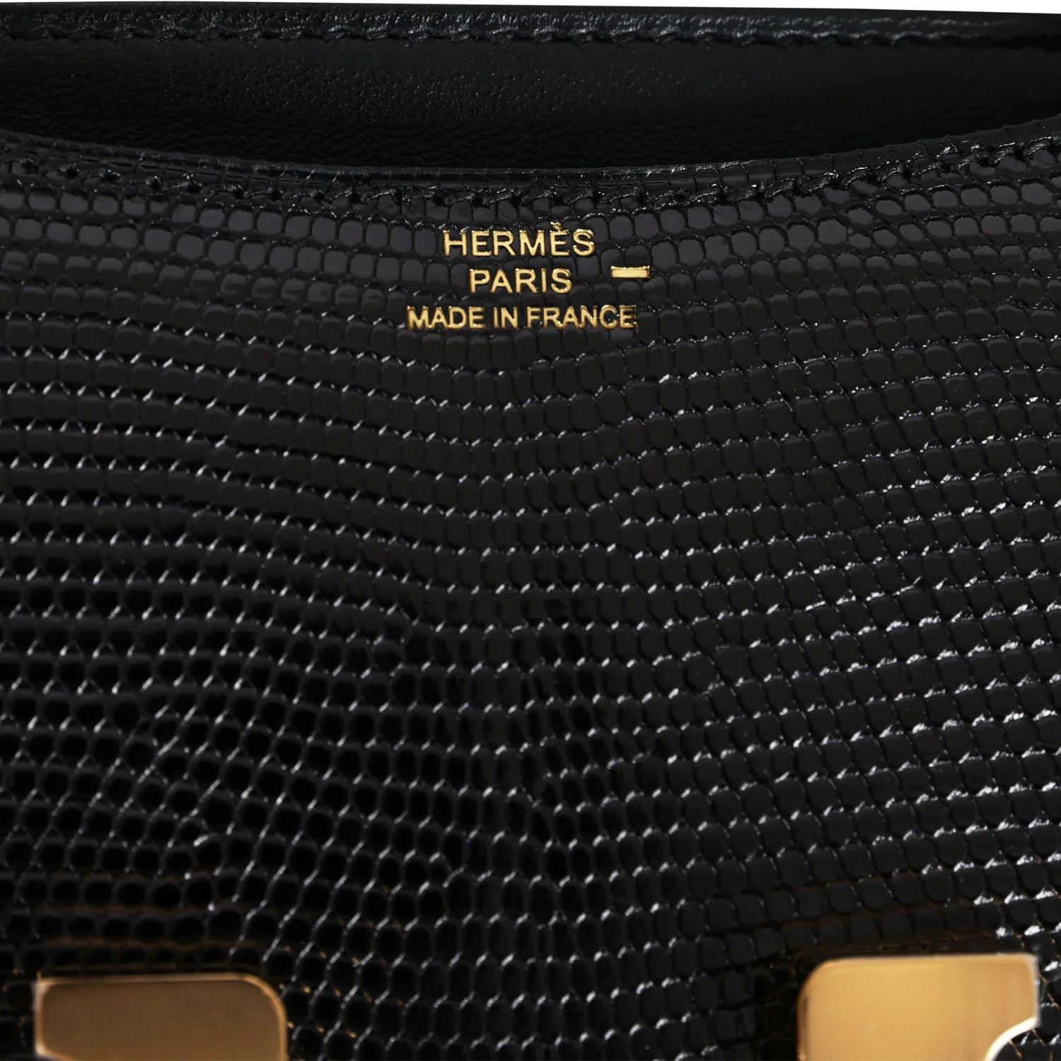 Replicate Hermes Constance 18 Black Varanus Niloticus Lizard Gold Hardware(1:1 replica)
