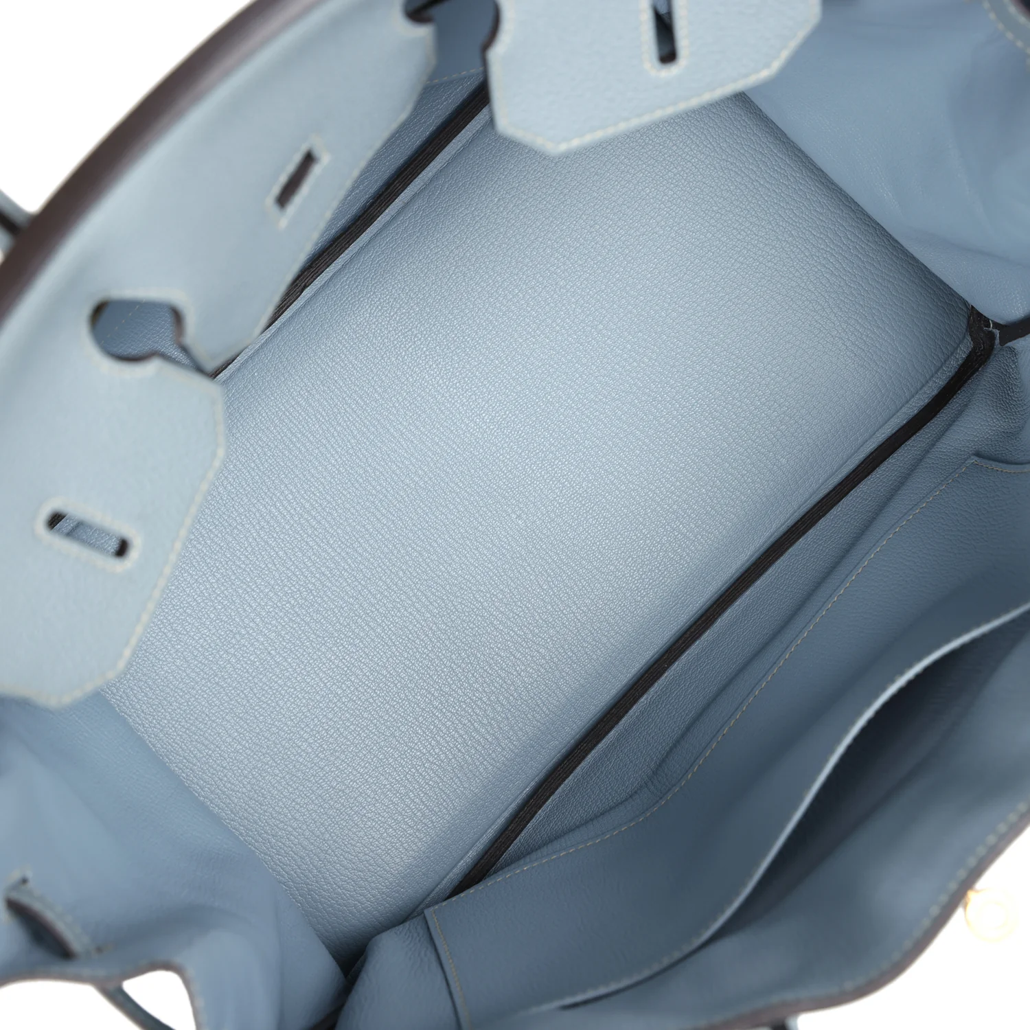 Replicate Hermes Birkin 35 Bleu Lin Togo Gold Hardware(1:1 replica)