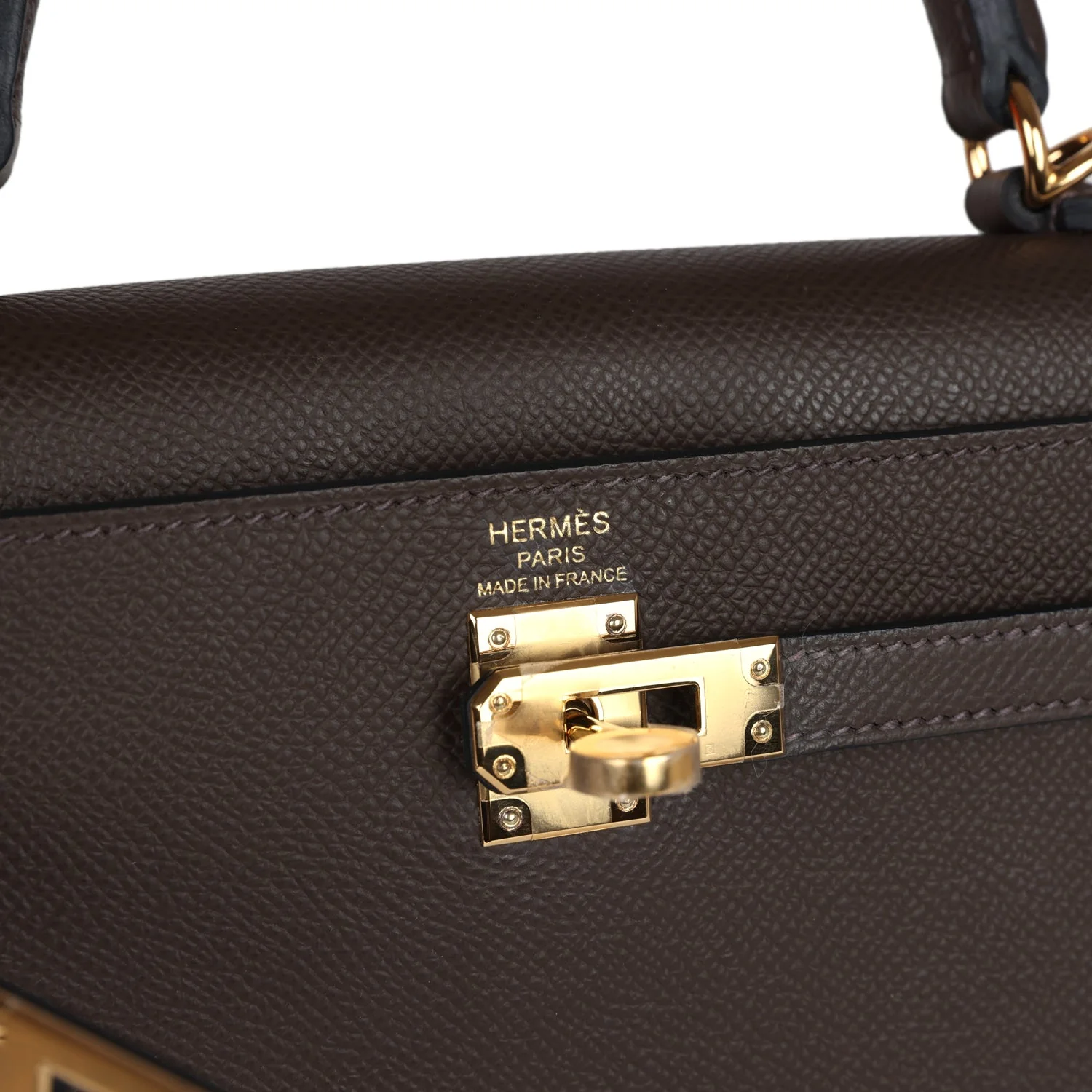 Replicate Hermes Kelly Sellier 25 Ecorce Epsom Gold Hardware(1:1 replica)