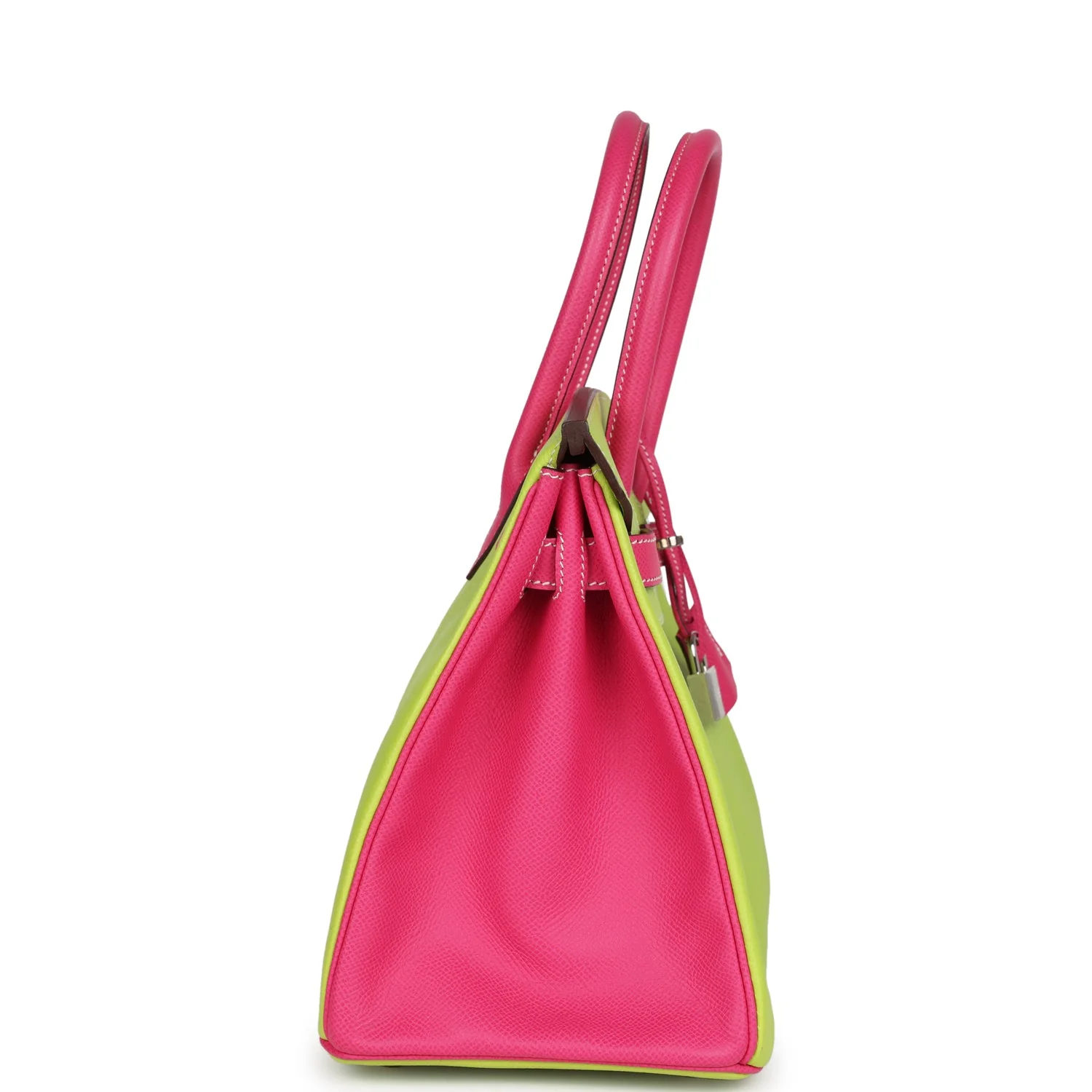 Replicate Hermes Special Order (HSS) Birkin 30 Kiwi and Rose Tyrien Epsom Palladium Hardware(1:1 replica)