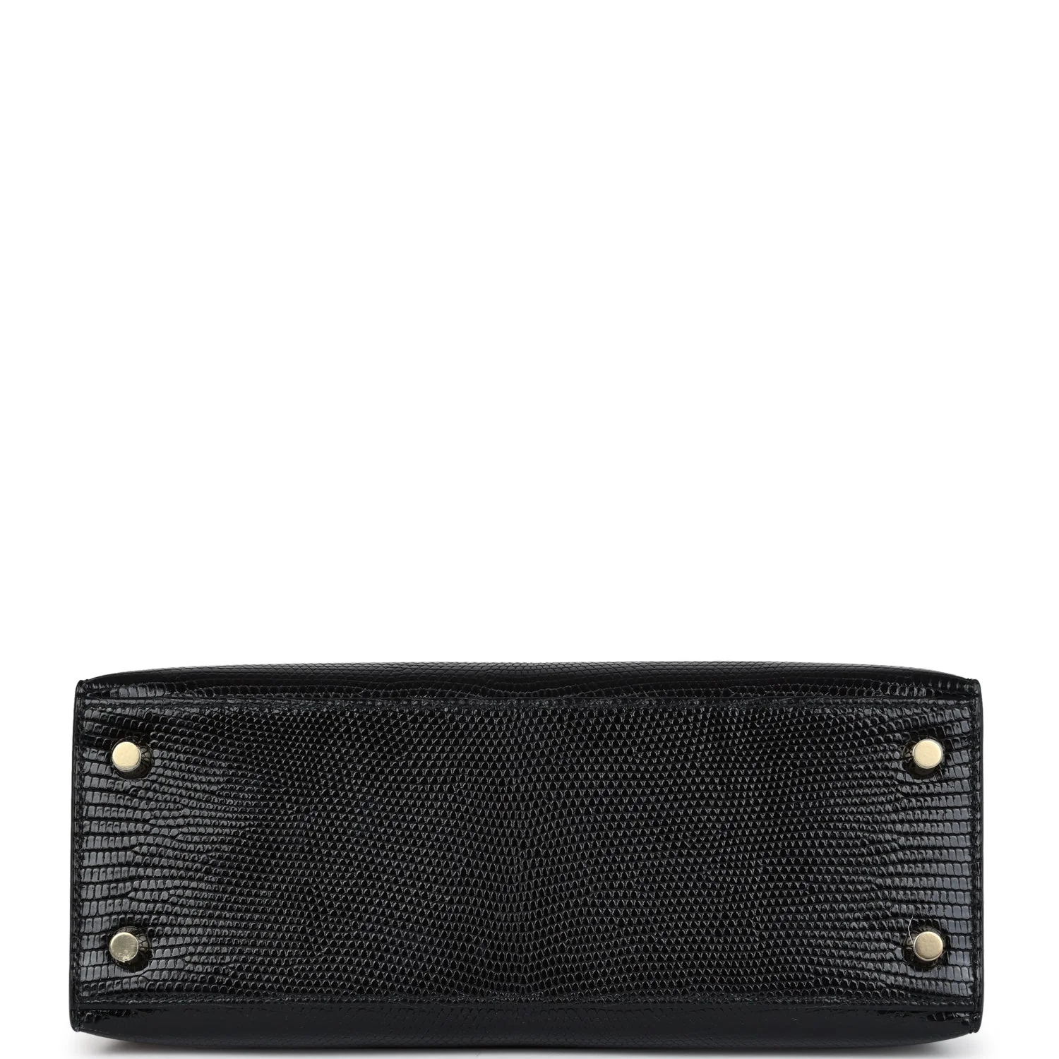 Replicate Hermes Kelly Sellier 25 Black Varanus Niloticus Lizard Gold Hardware(1:1 replica)