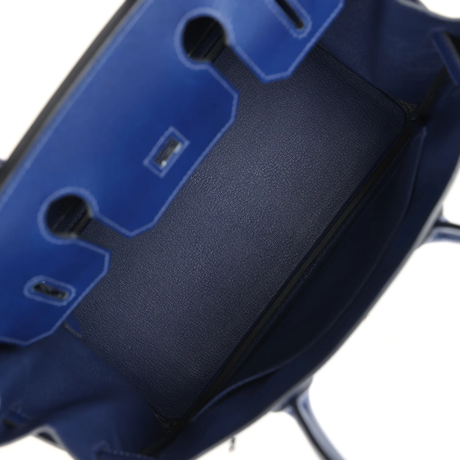 Replicate Hermes Birkin 30 Bleu Saphir Box Palladium Hardware(1:1 replica)