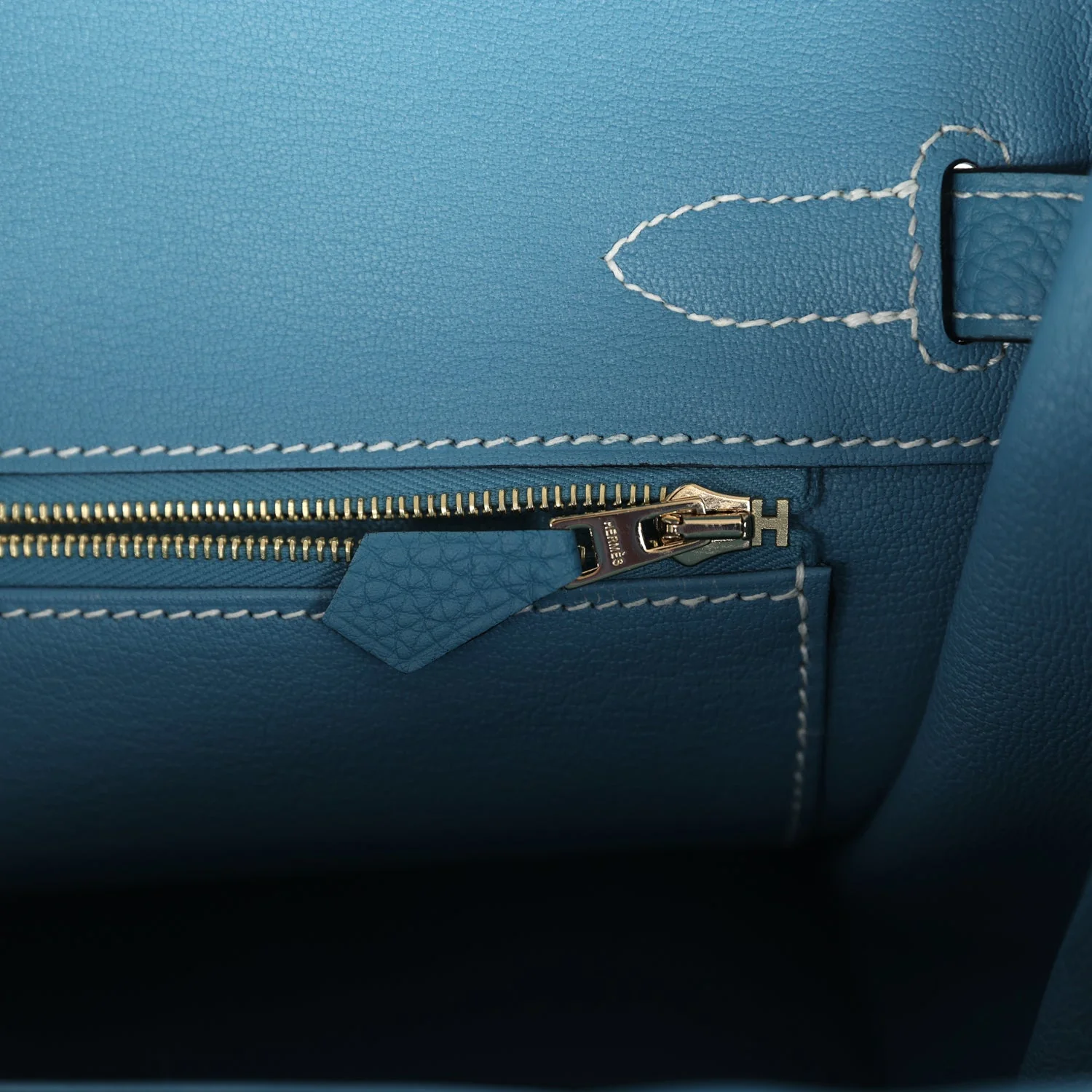 Replicate Hermes Birkin 30 Blue Jean Togo Gold Hardware(1:1 replica)