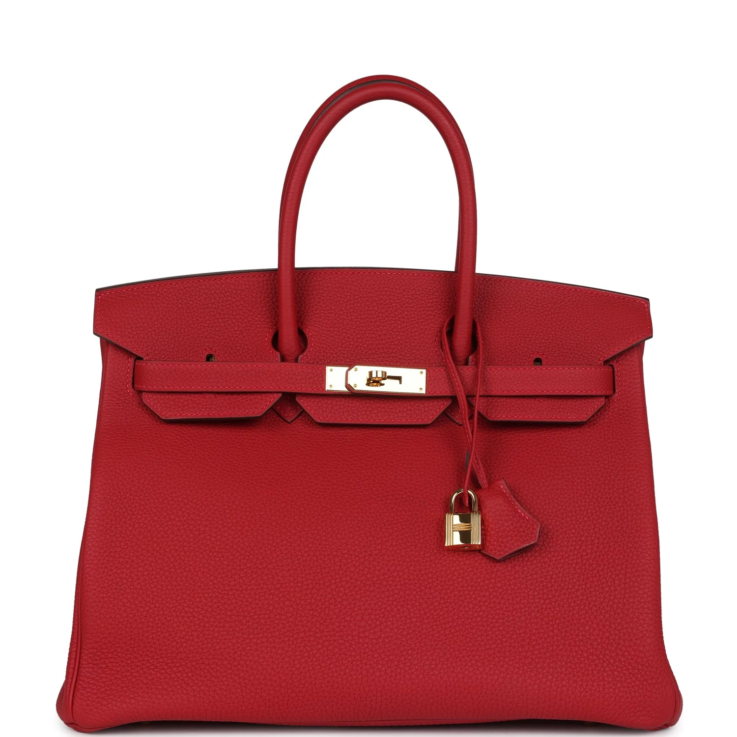 Replicate Hermes Birkin 35 Rouge Casaque Togo Gold Hardware(1:1 replica)