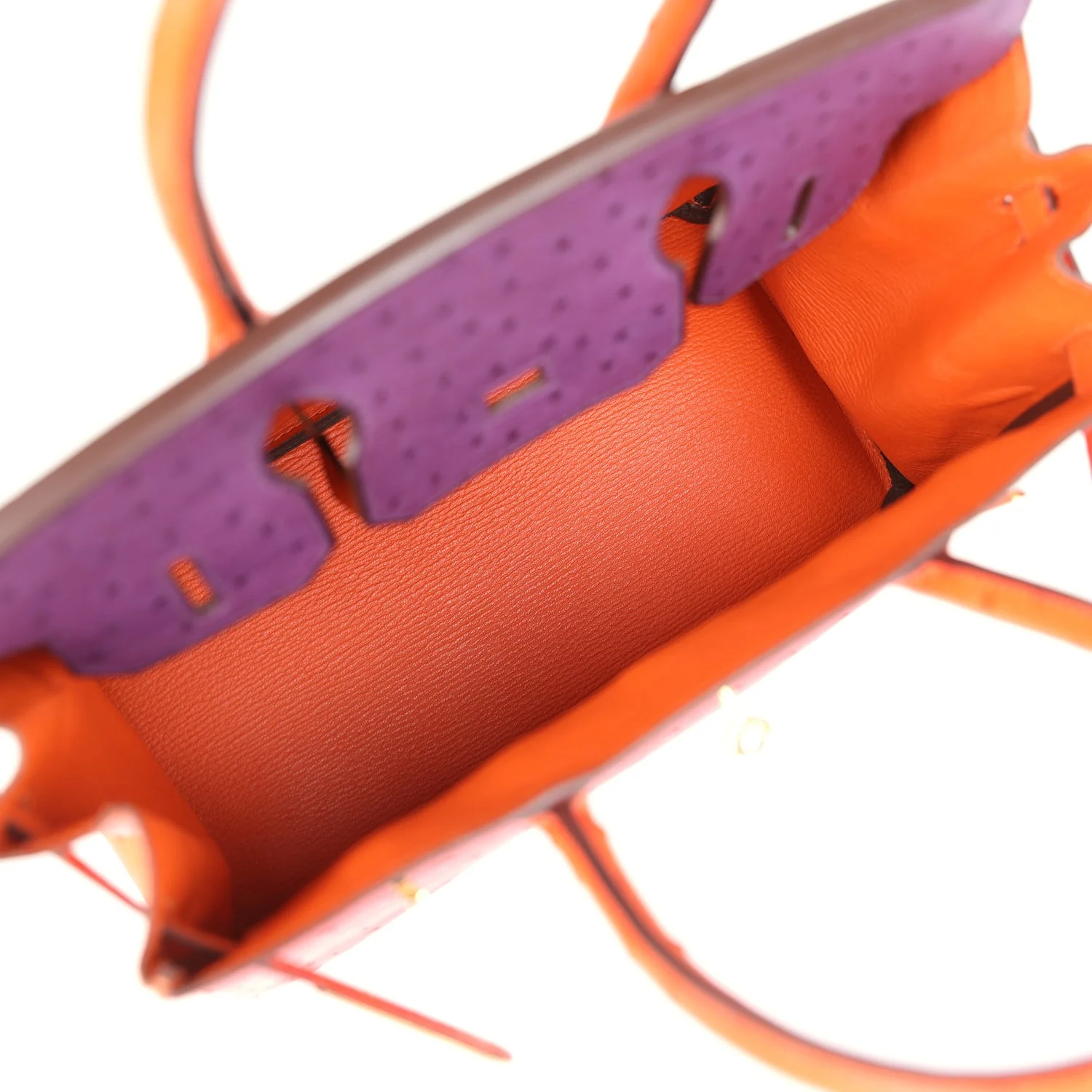 Replicate Hermes Special Order (HSS) Birkin 30 Tangerine, Violet and Bougainvillea Ostrich Gold Hardware(1:1 replica)