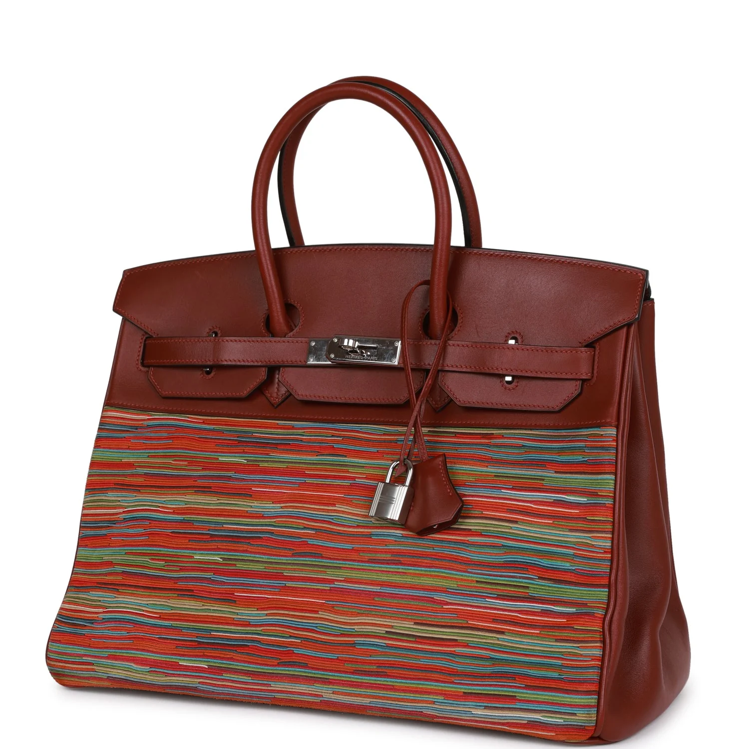 Replicate Hermes Birkin 35 Vibrato Rouge H Boxcalf Palladium Hardware(1:1 replica)