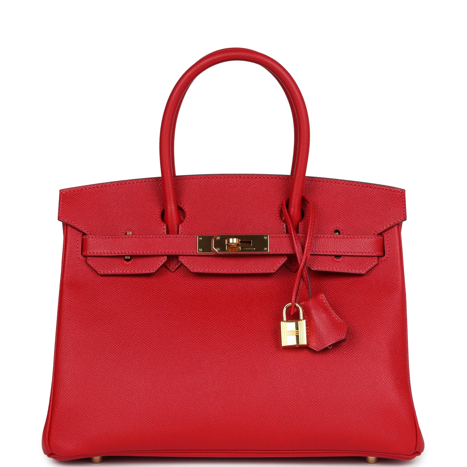 Replicate Hermes Birkin 30 Rouge Casaque Epsom Gold Hardware(1:1 replica)
