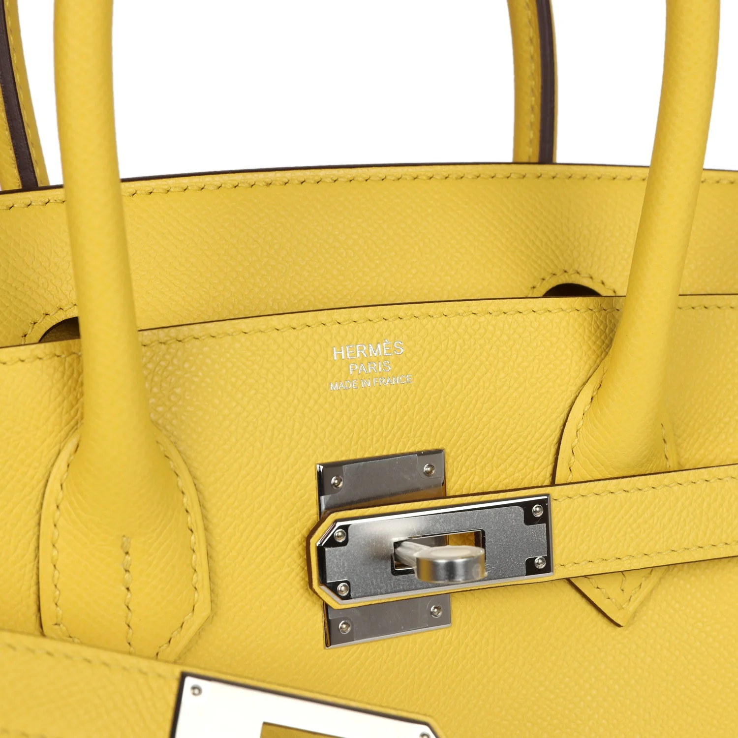 Replicate Hermes Birkin 30 Jaune de Naples Epsom Palladium Hardware(1:1 replica)