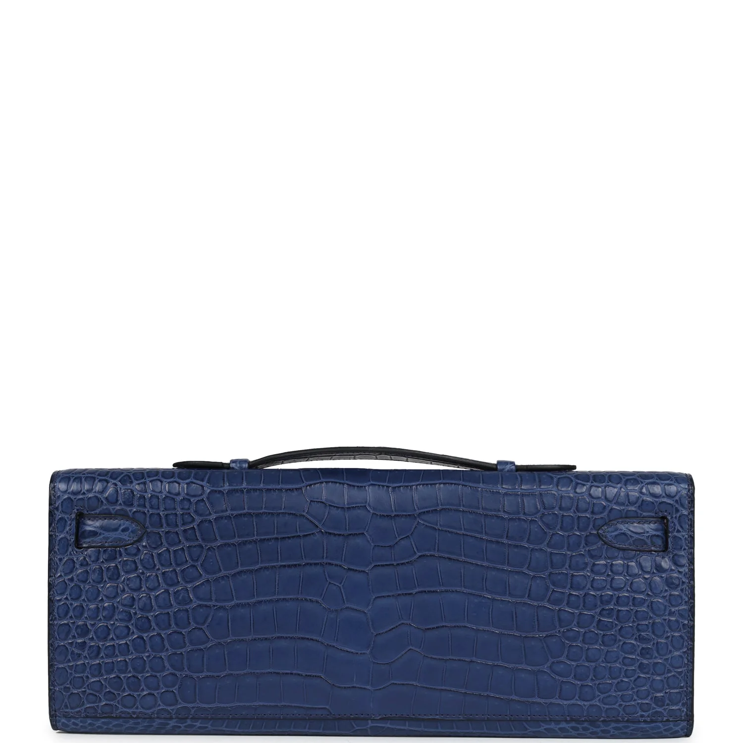 Replicate Hermes Kelly Cut Bleu De Malte Matte Porosus Crocodile Palladium Hardware(1:1 replica)