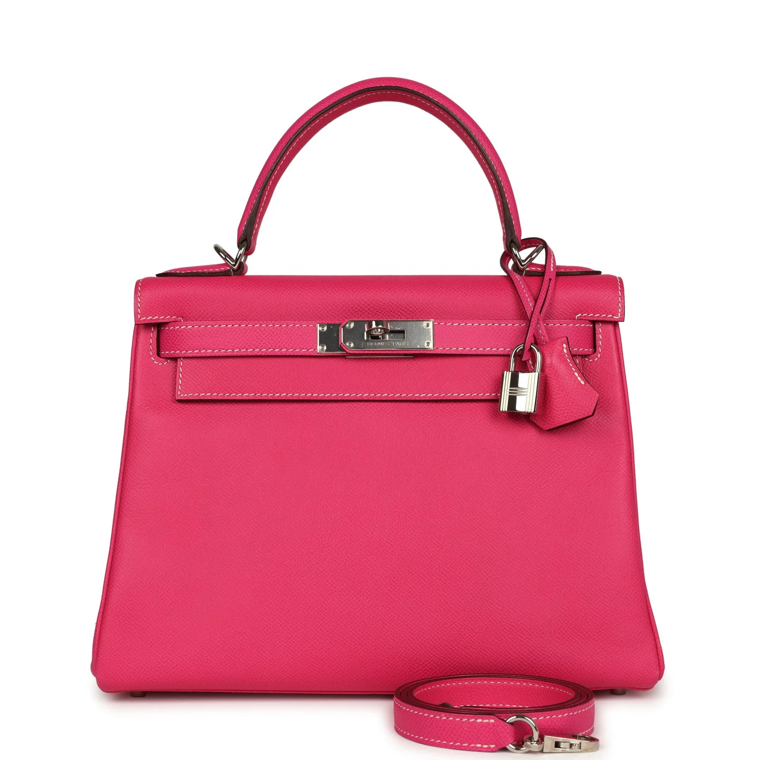 Replicate Hermes Kelly Retourne 28 Rose Tyrien Candy Epsom Palladium Hardware(1:1 replica)