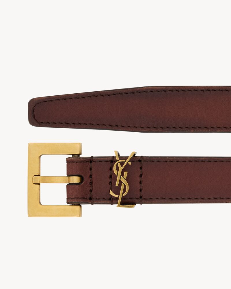 Replicate cassandre thin belt in vegetable-tanned leather(1:1 replica)