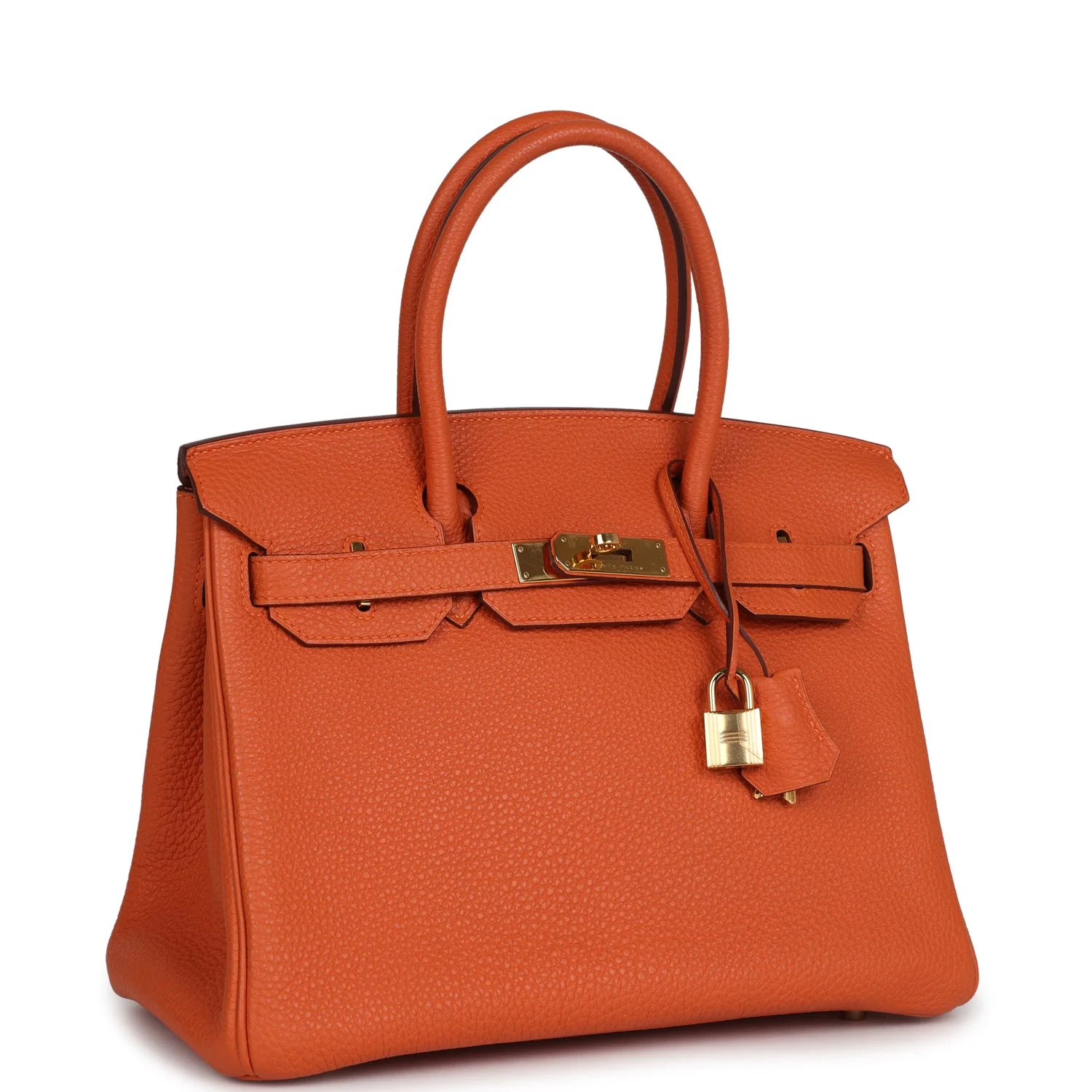 Replicate Hermes Birkin 30 Orange Togo Gold Hardware(1:1 replica)