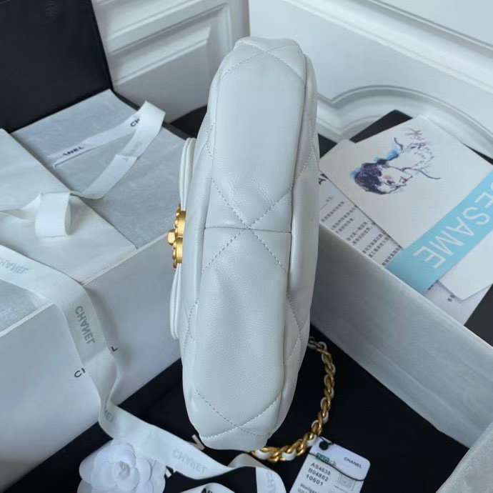 Replicate Chanel 24C AS4638 19 Hobo Bag White Lambskin Mixed Metal Hardware(1:1 replica)