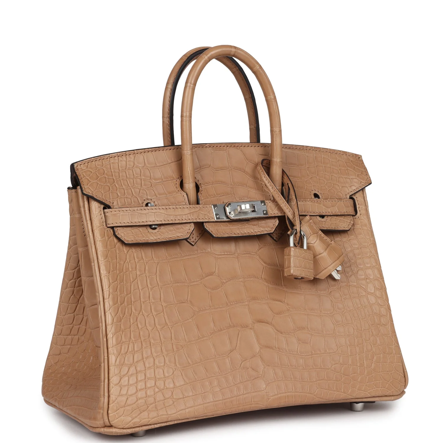 Replicate Hermes Birkin 25 Chai Matte Alligator Palladium Hardware(1:1 replica)