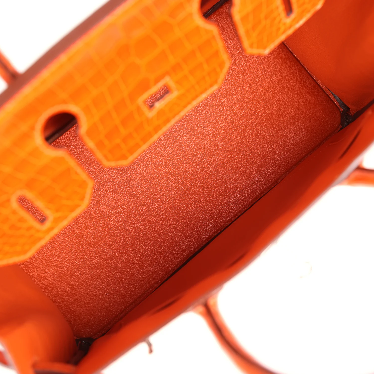 Replicate Hermes Birkin 30 Orange Shiny Porosus Crocodile Palladium Hardware(1:1 replica)