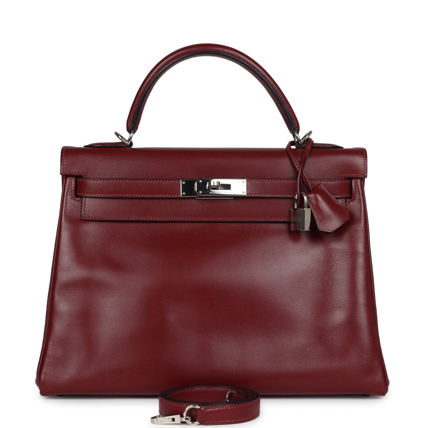 Replicate Hermes Kelly Retourne 32 Rouge H Box Palladium Hardware(1:1 replica)