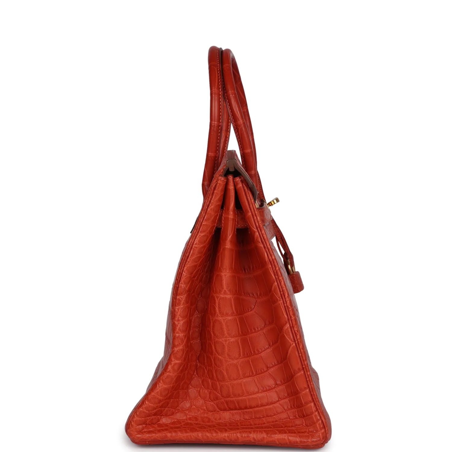 Replicate Hermes Birkin 35 Sanguine Matte Alligator Gold Hardware(1:1 replica)