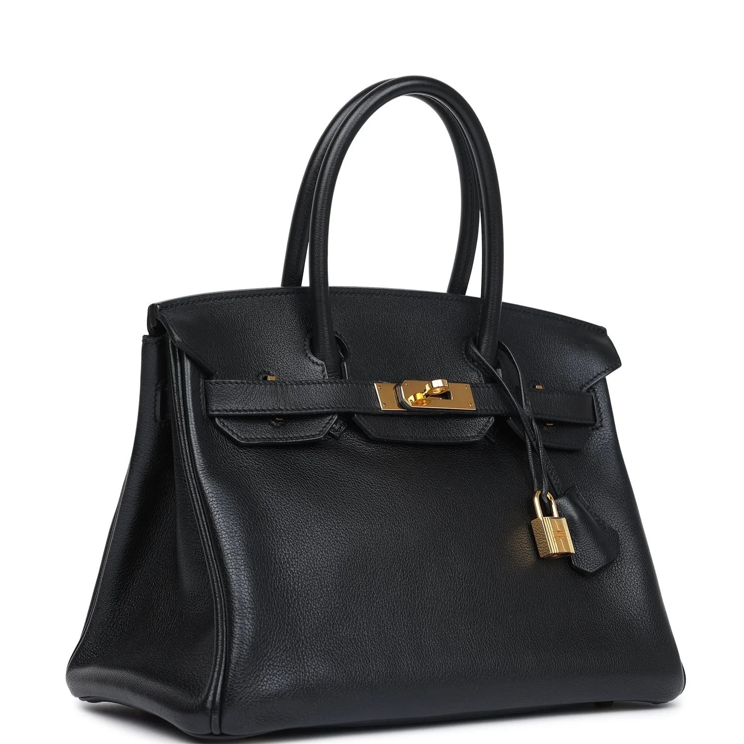 Replicate Hermes Birkin 30 Black Novillo Gold Hardware(1:1 replica)
