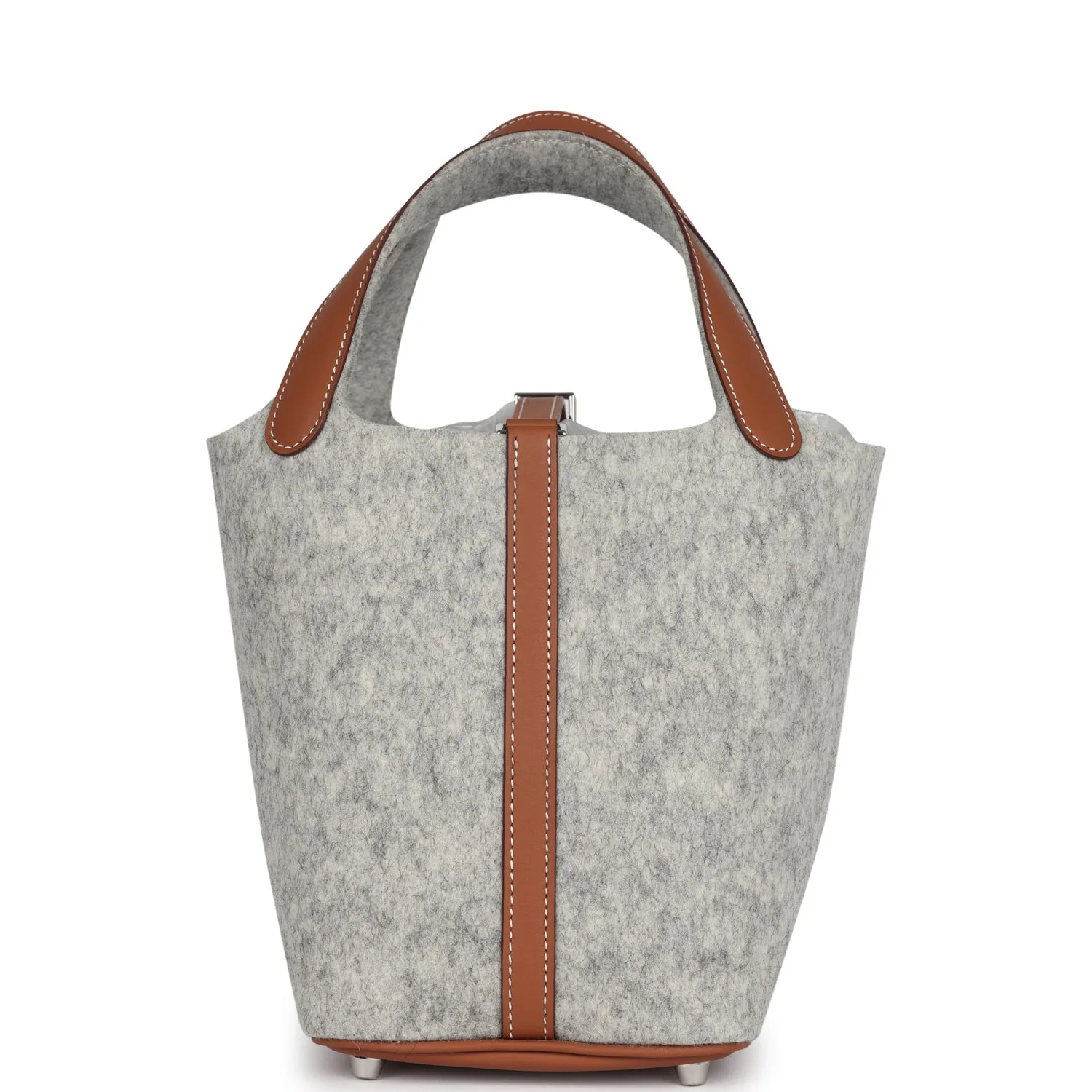 Replicate Hermes Picotin Lock 18 Gris Clair Feutre and Gold Swift Palladium Hardware(1:1 replica)