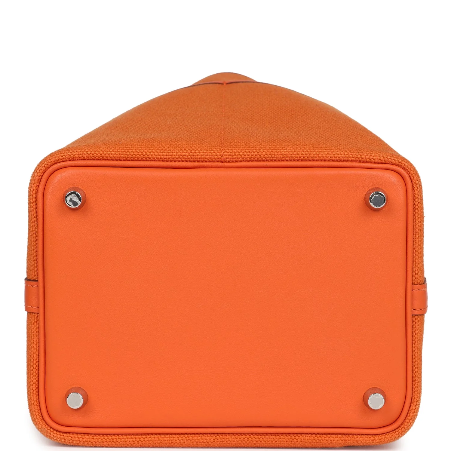 Replicate Hermes Picotin Cargo 18 Orange Swift and Toile Canvas Palladium Hardware(1:1 replica)