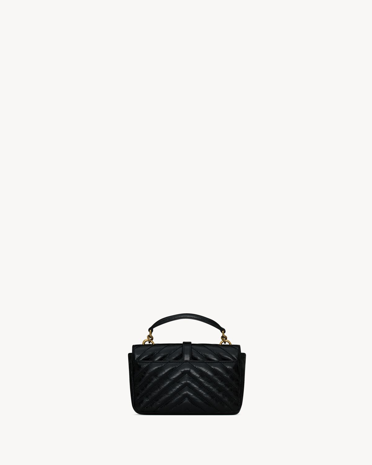 Replicate YSL College Mini Chain Bag in Shiny Crackled Leather(1:1 replica)