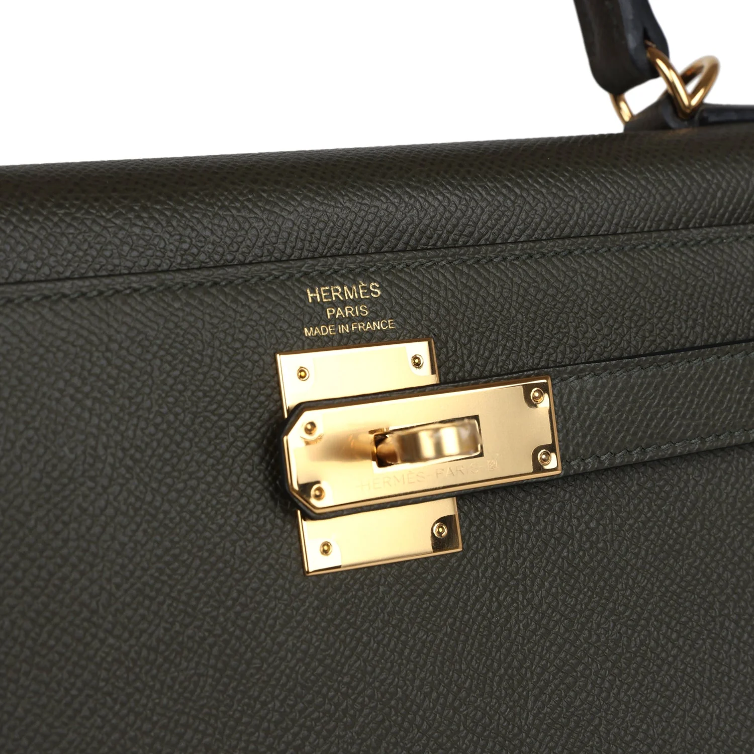 Replicate Hermes Kelly Sellier 28 Vert De Gris Epsom Gold Hardware(1:1 replica)