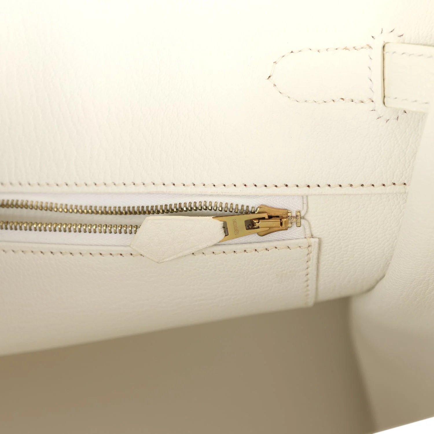 Replicate Hermes Birkin 35 White Clemence Gold Hardware(1:1 replica)