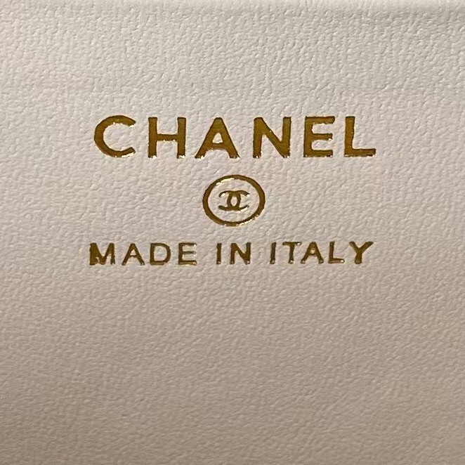 Replicate Chanel 24C AP3573 Mini Backpack Lambskin Gold Metal White(1:1 replica)