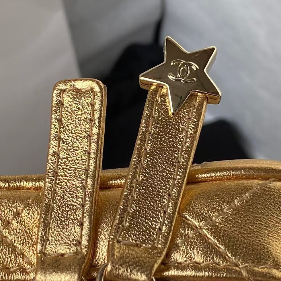 Replicate Chanel 24C AS4579 Star Bag Metallic Gold Lambskin Gold Hardware(1:1 replica)
