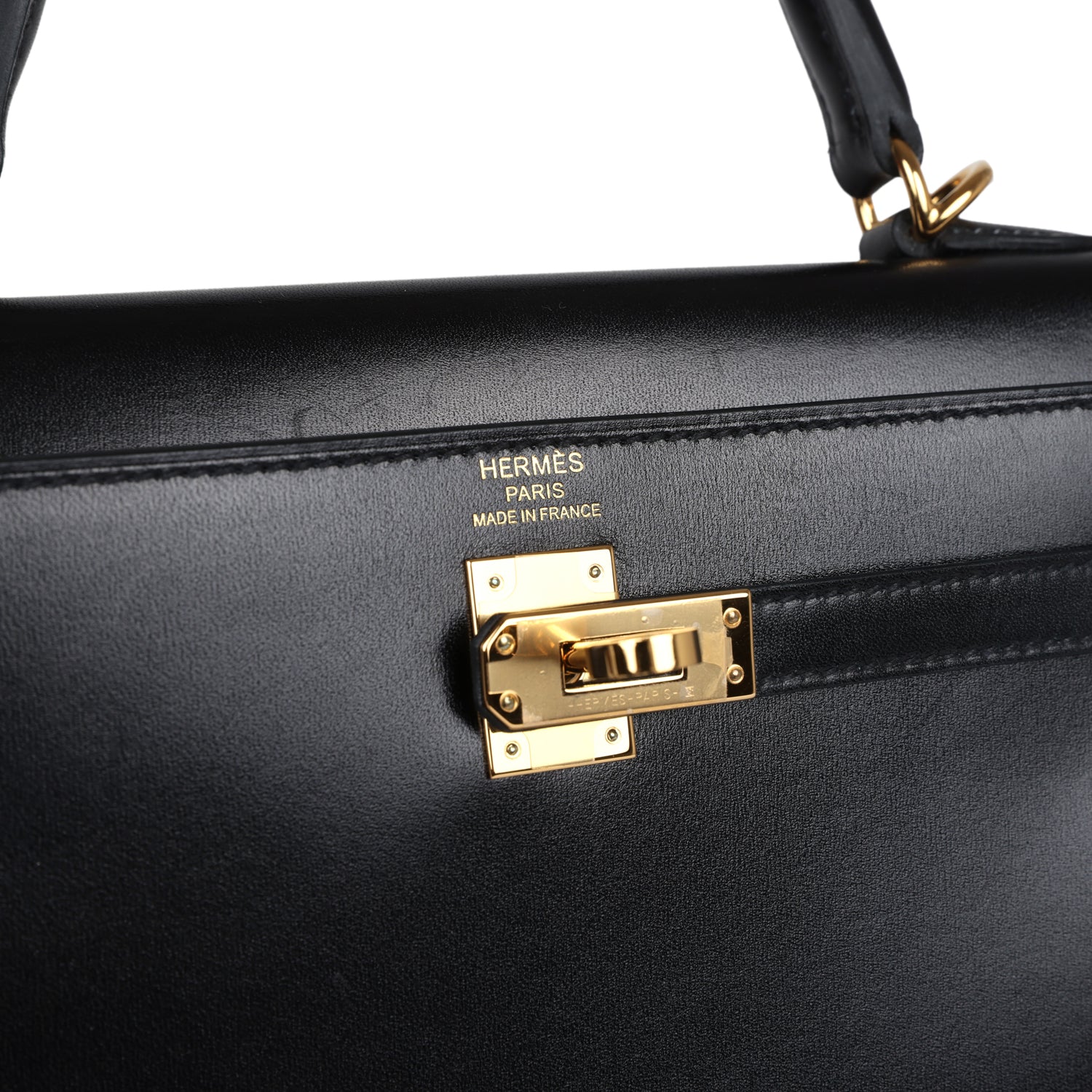 Replicate Hermes Kelly Sellier 25 Black Box Gold Hardware(1:1 replica)