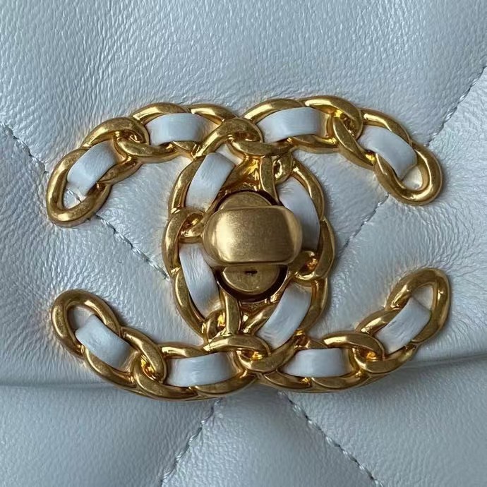 Replicate Chanel 24C AS4638 19 Hobo Bag White Lambskin Mixed Metal Hardware(1:1 replica)