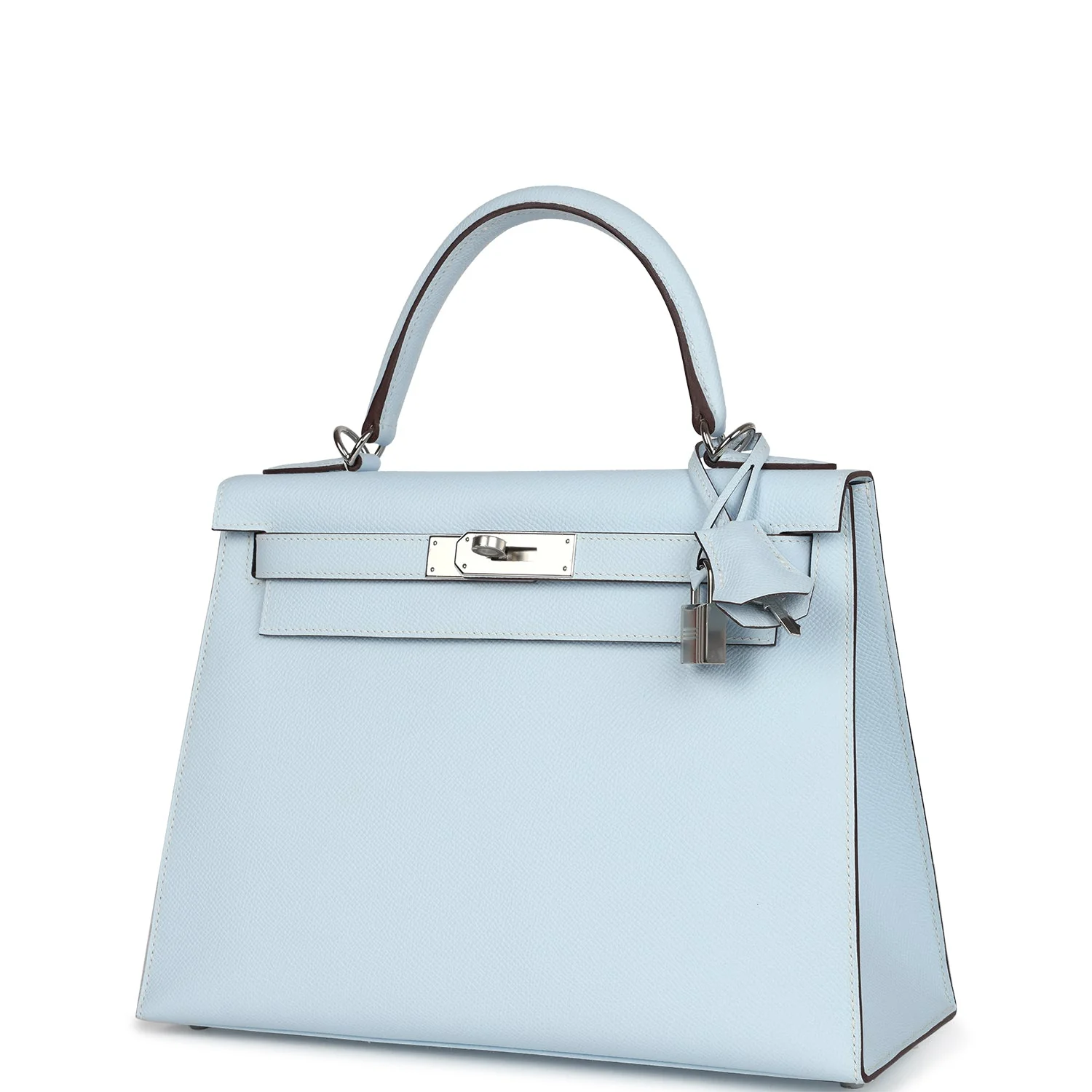 Replicate Hermes Kelly Sellier 28 Bleu Brume Epsom Palladium Hardware(1:1 replica)