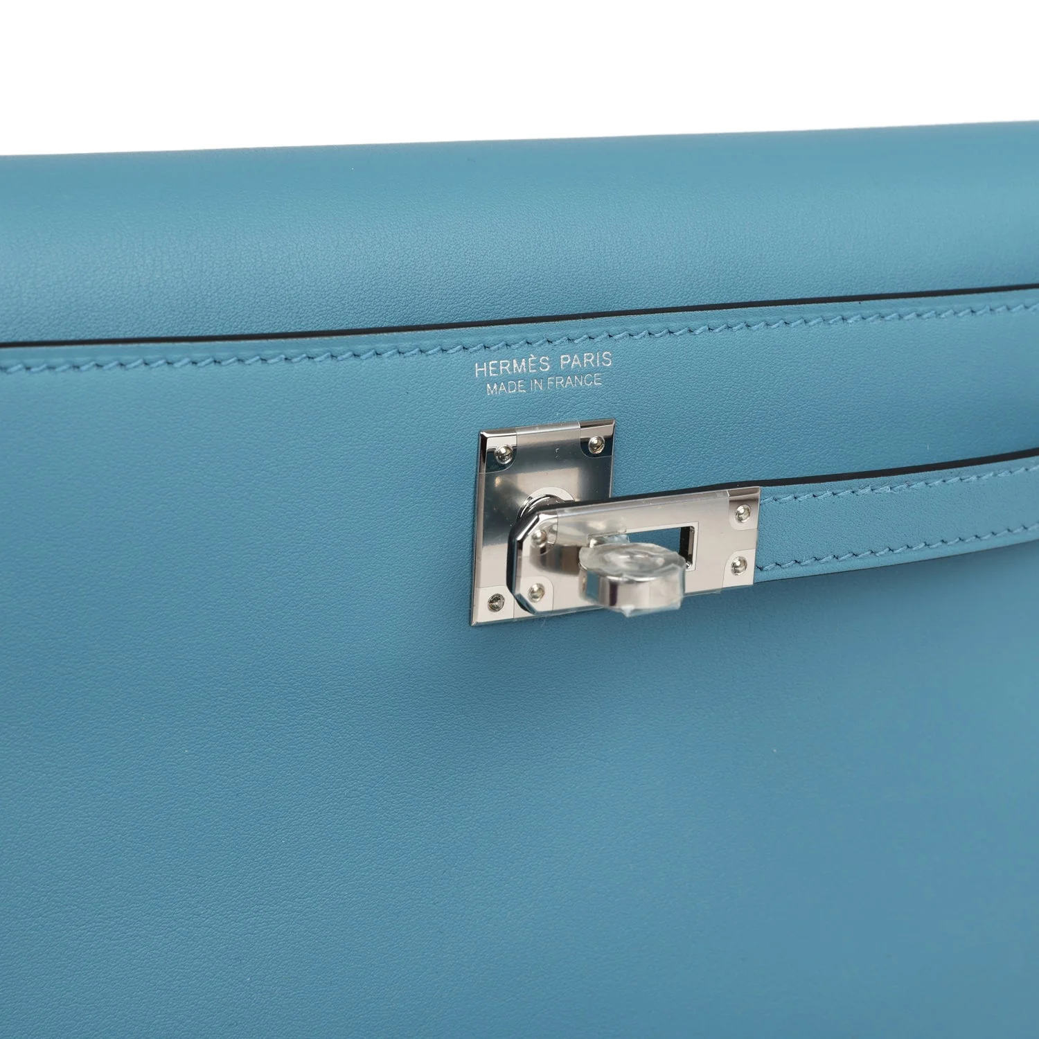 Replicate Hermes Kelly Danse Anate Blue Jean Swift Palladium Hardware(1:1 replica)