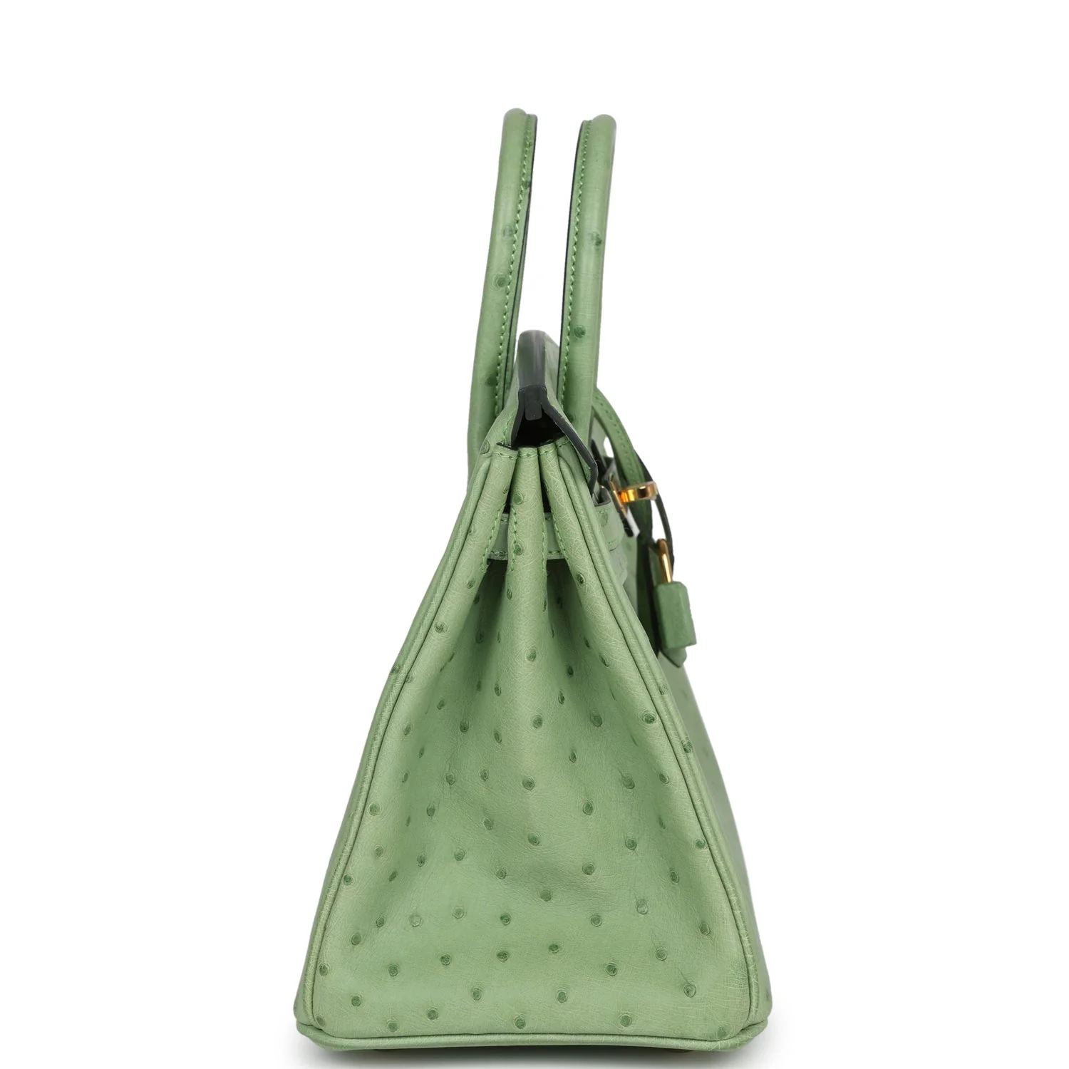 Replicate Hermes Birkin 25 Vert Criquet Ostrich Gold Hardware(1:1 replica)