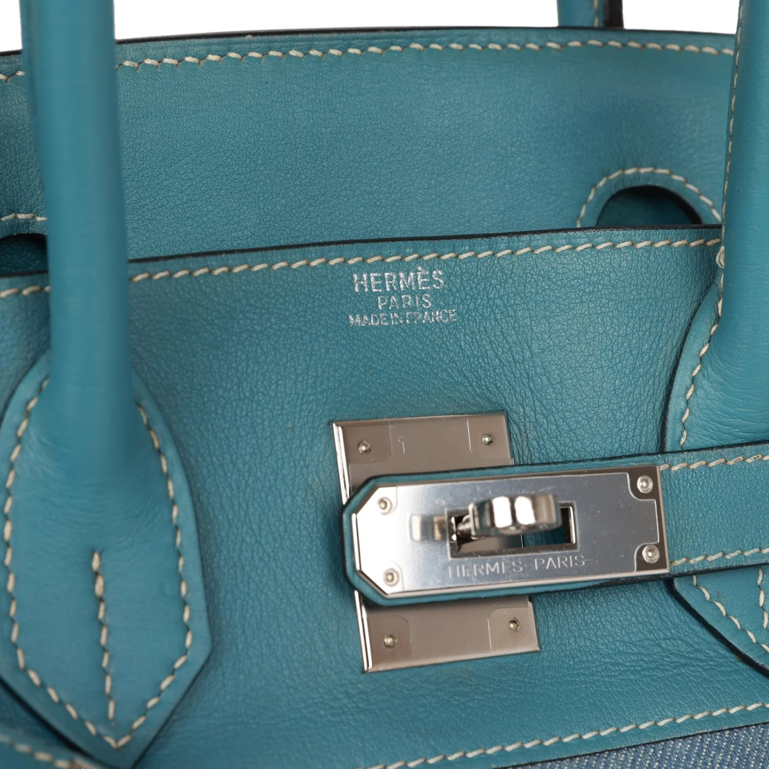 Replicate Vintage Hermes Birkin 30 Denim and Blue Jean Gulliver Palladium Hardware(1:1 replica)
