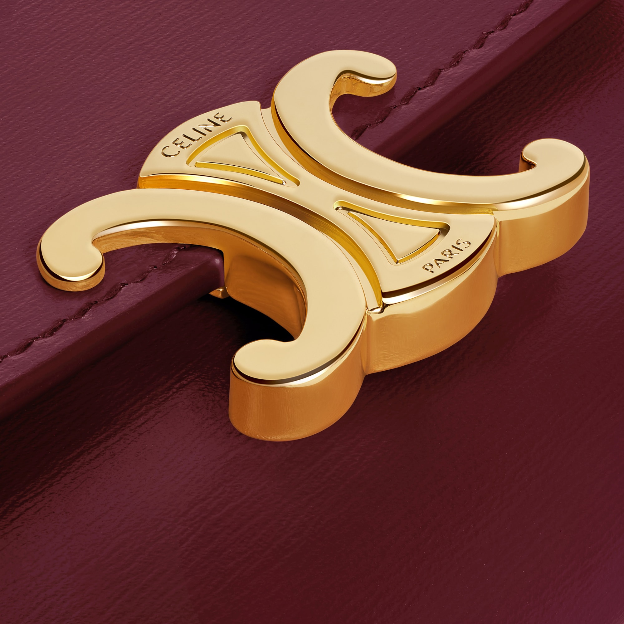 Replicate COMPACT WALLET WITH COIN TRIOMPHE IN SHINY CALFSKIN LIGHT BURGUNDY(1:1 replica)