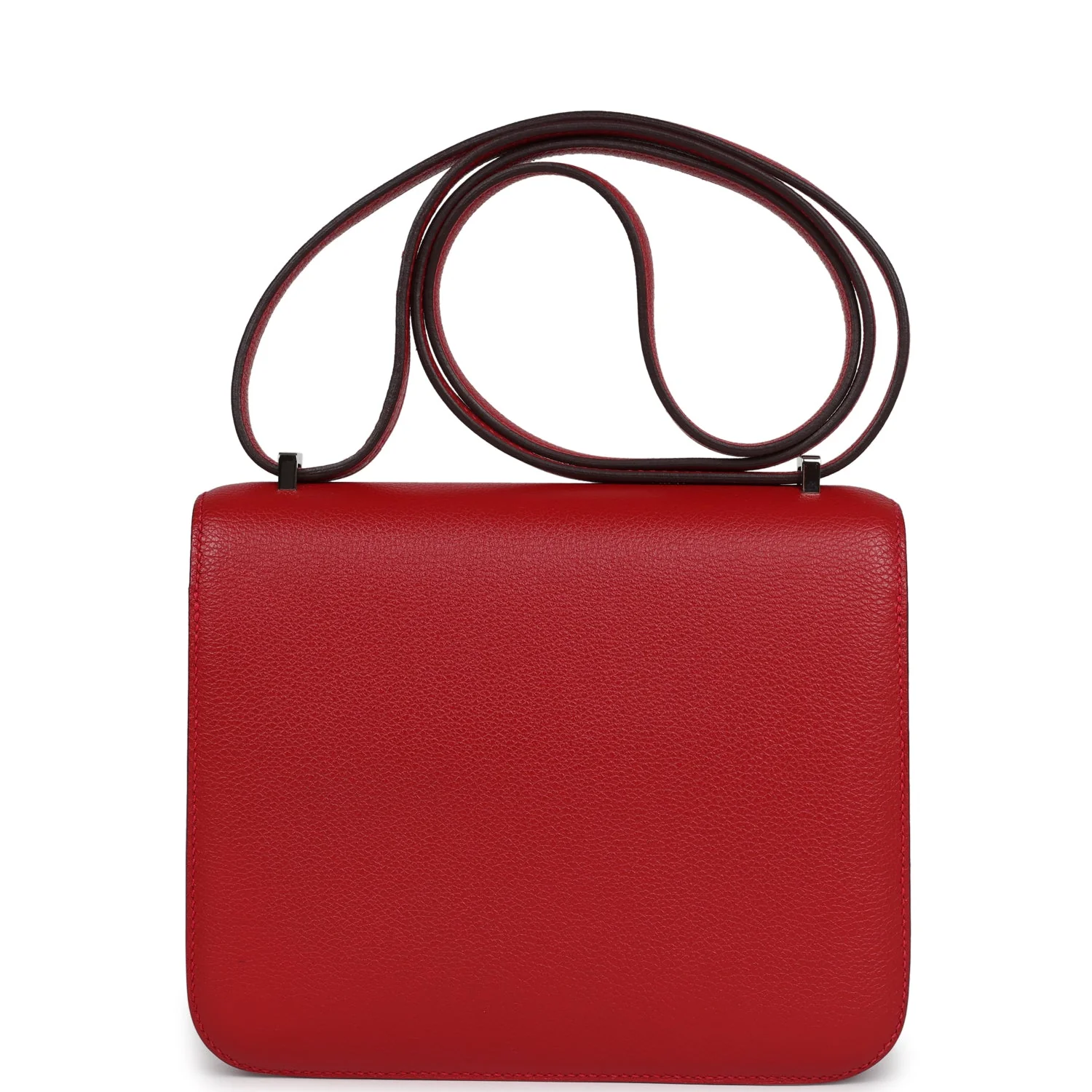 Replicate Hermes Constance 18 Rouge Casaque Evercolor Palladium Hardware(1:1 replica)