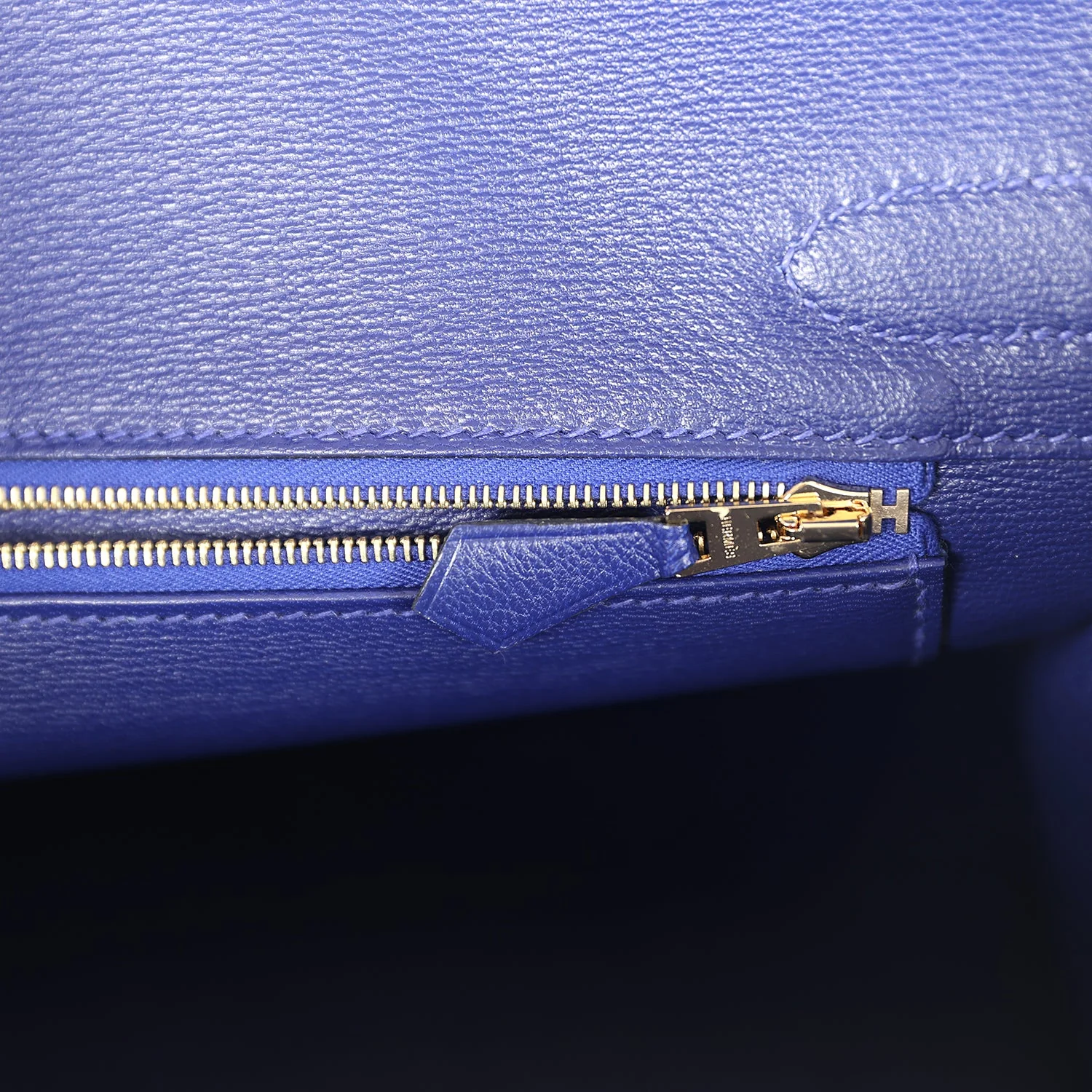 Replicate Hermes Birkin 30 Bleu Electric Matte Alligator Gold Hardware(1:1 replica)