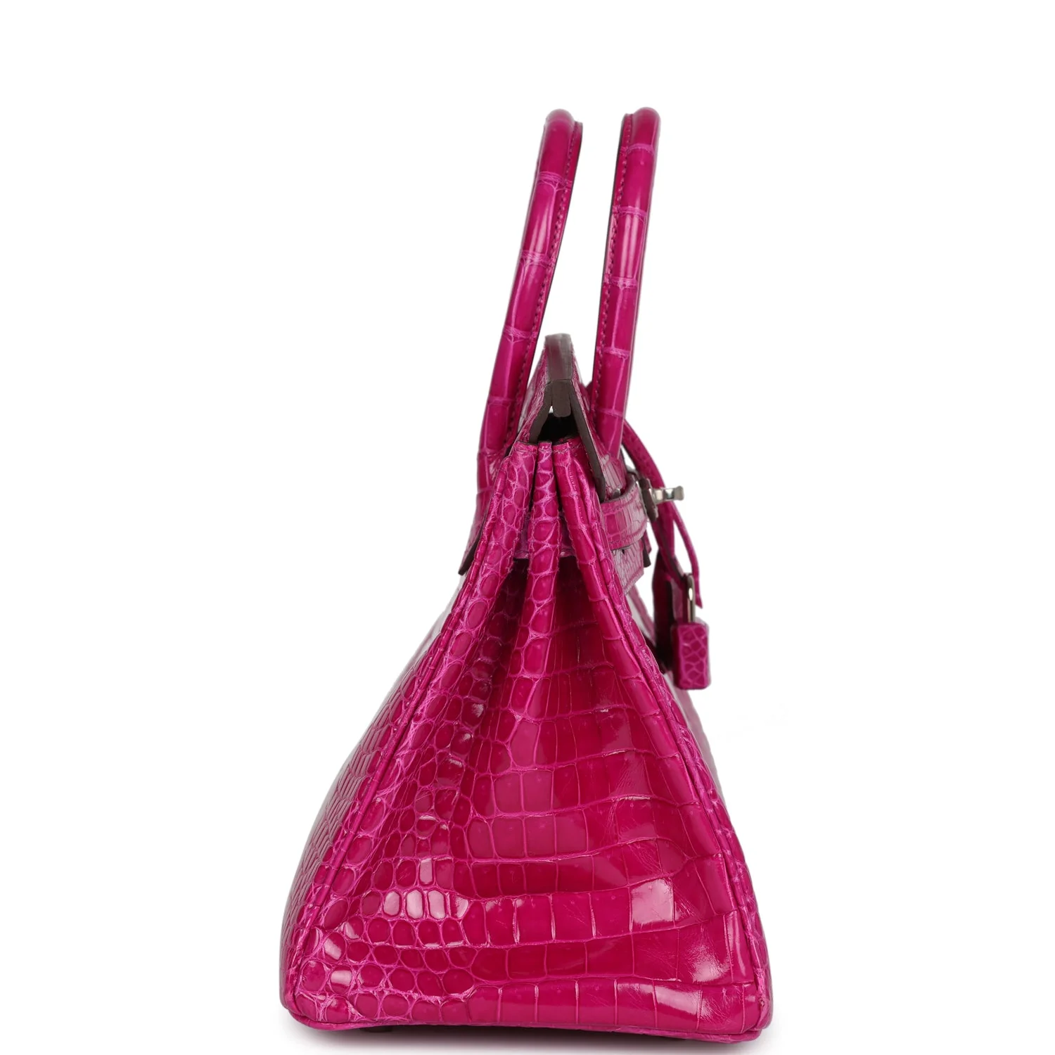 Replicate Hermes Birkin 25 Rose Sheherazade Shiny Porosus Crocodile Palladium Hardware(1:1 replica)