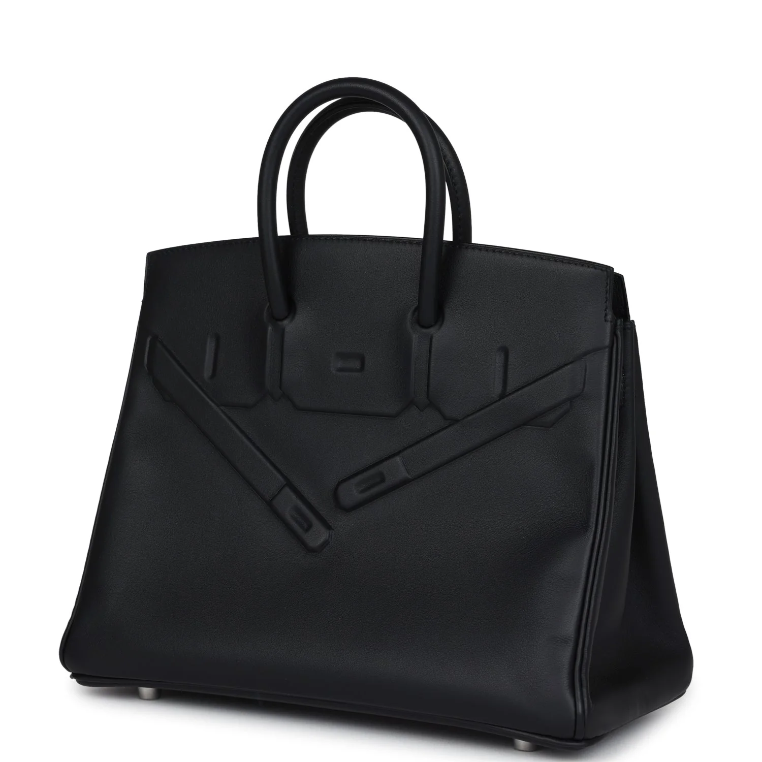 Replicate Hermes Birkin 25 Shadow Black Swift Palladium Hardware(1:1 replica)