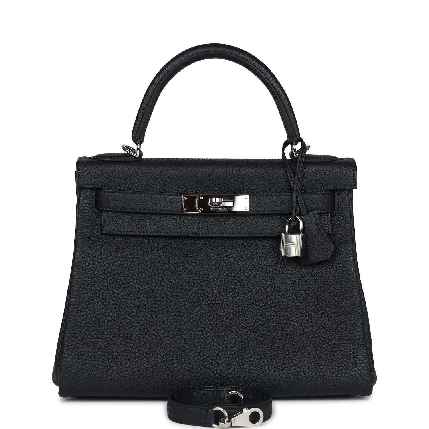 Replicate Hermes Kelly Retourne 28 Black Togo Palladium Hardware(1:1 replica)