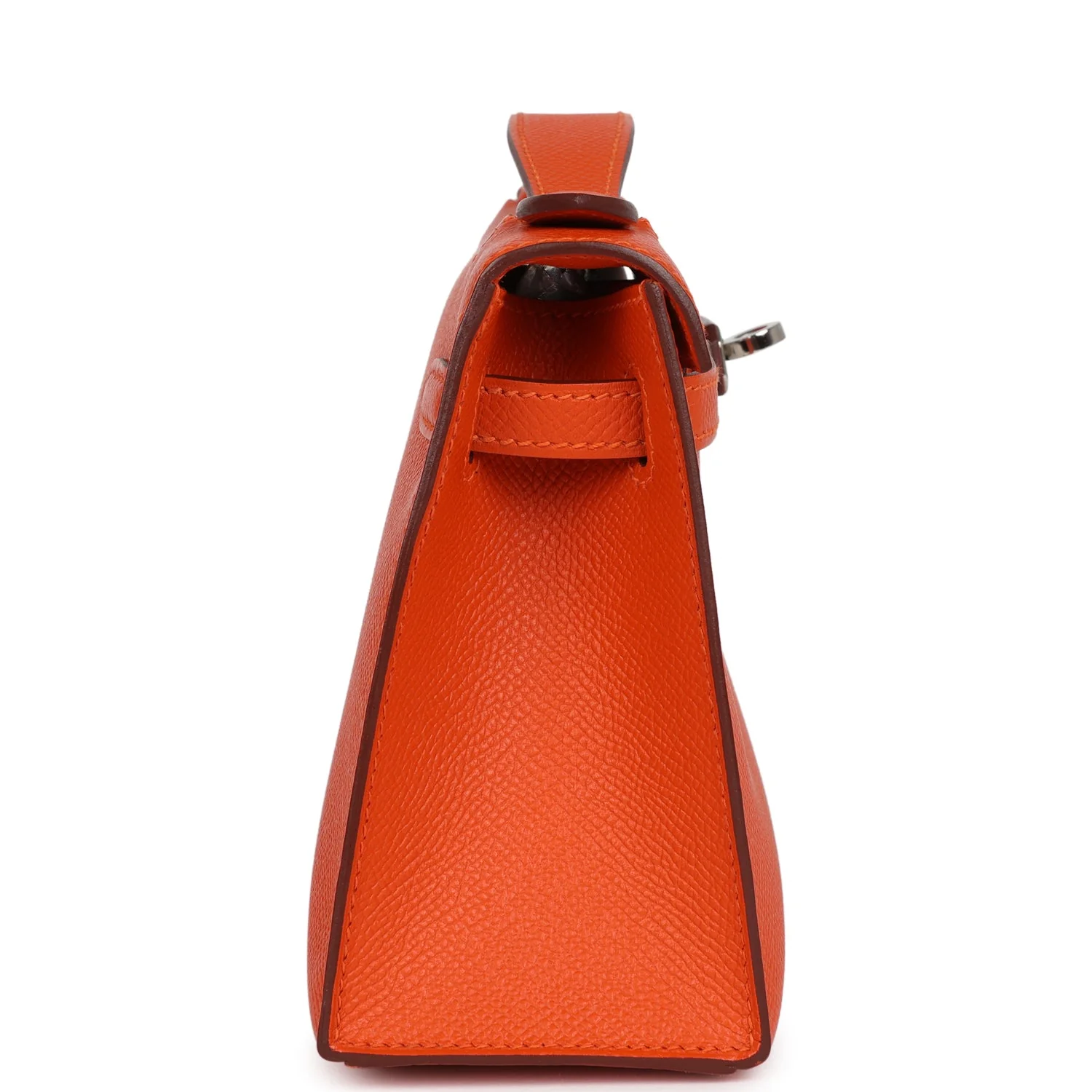 Replicate Hermes Kelly Pochette Feu Epsom Palladium Hardware(1:1 replica)