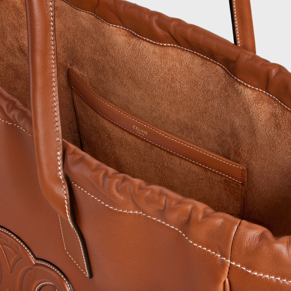 Replicate CABAS DRAWSTRING CUIR TRIOMPHE IN SMOOTH CALFSKIN TAN(1:1 replica)