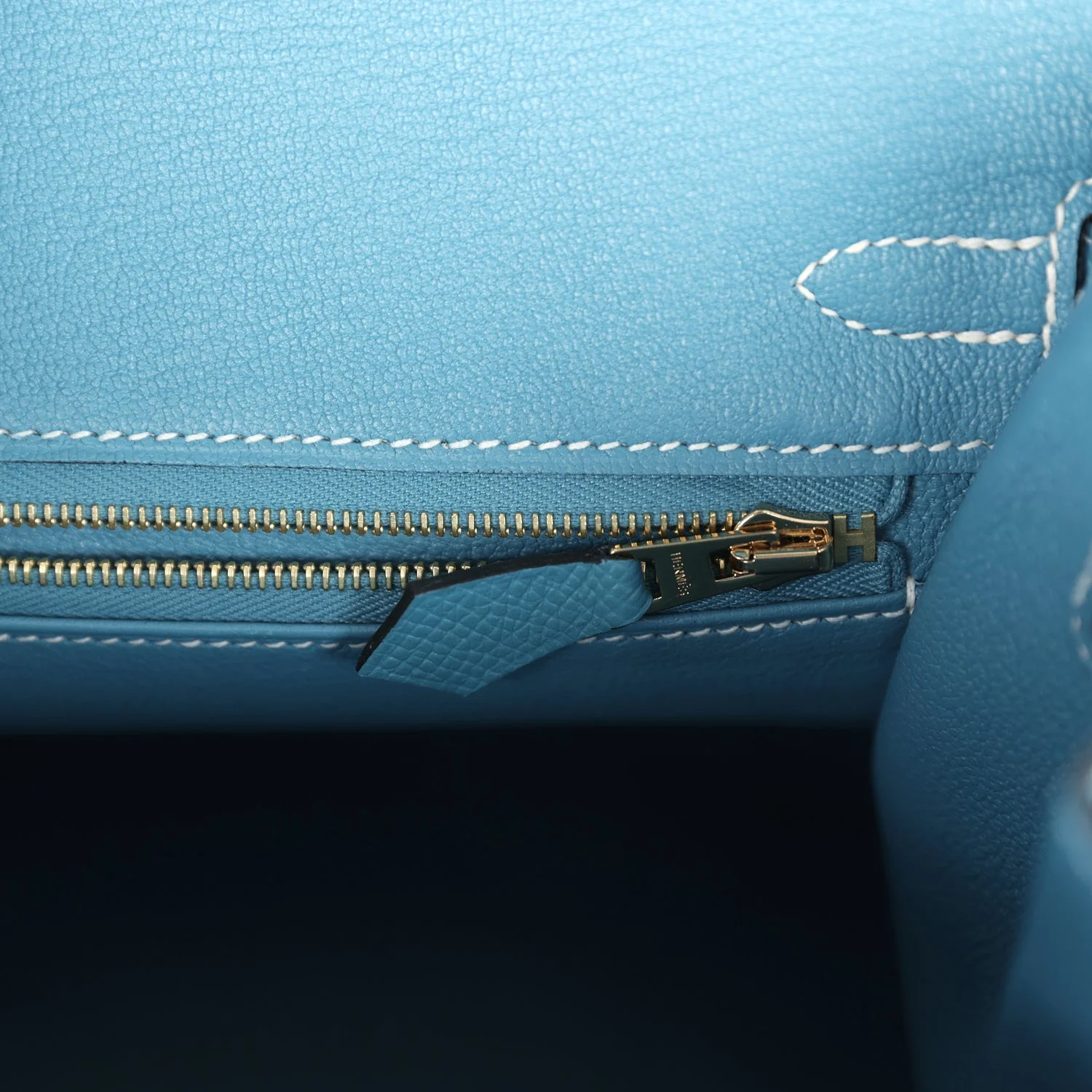 Replicate Hermes Birkin Sellier 25 Blue Jean Epsom Gold Hardware(1:1 replica)