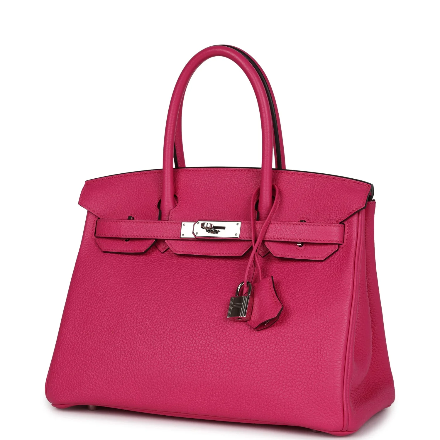 Replicate Hermes Birkin 30 Rose Shocking Clemence Palladium Hardware(1:1 replica)